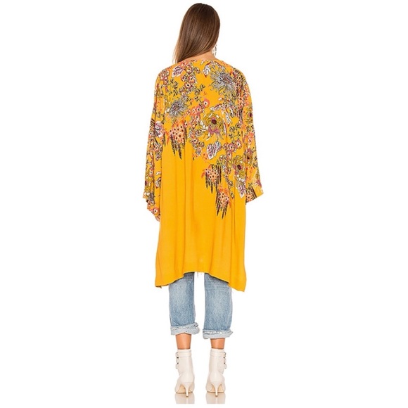 FREE PEOPLE | Intimately FP Yellow Floral Kimono - Picture 3 of 16